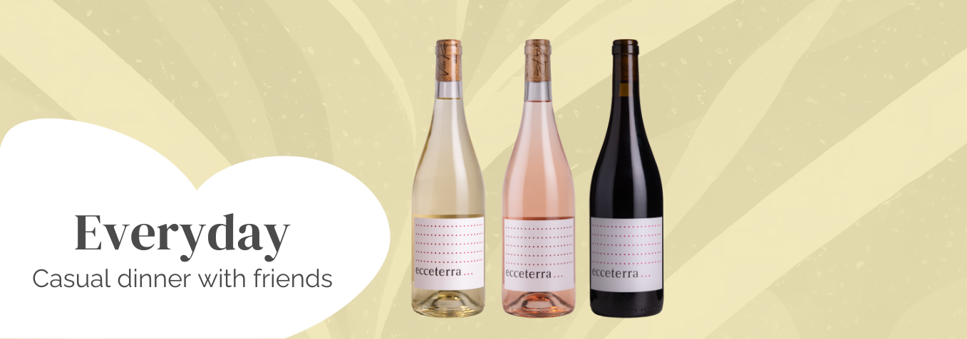 family photo of the everyday wine bottle range for aperitifs and meals with friends